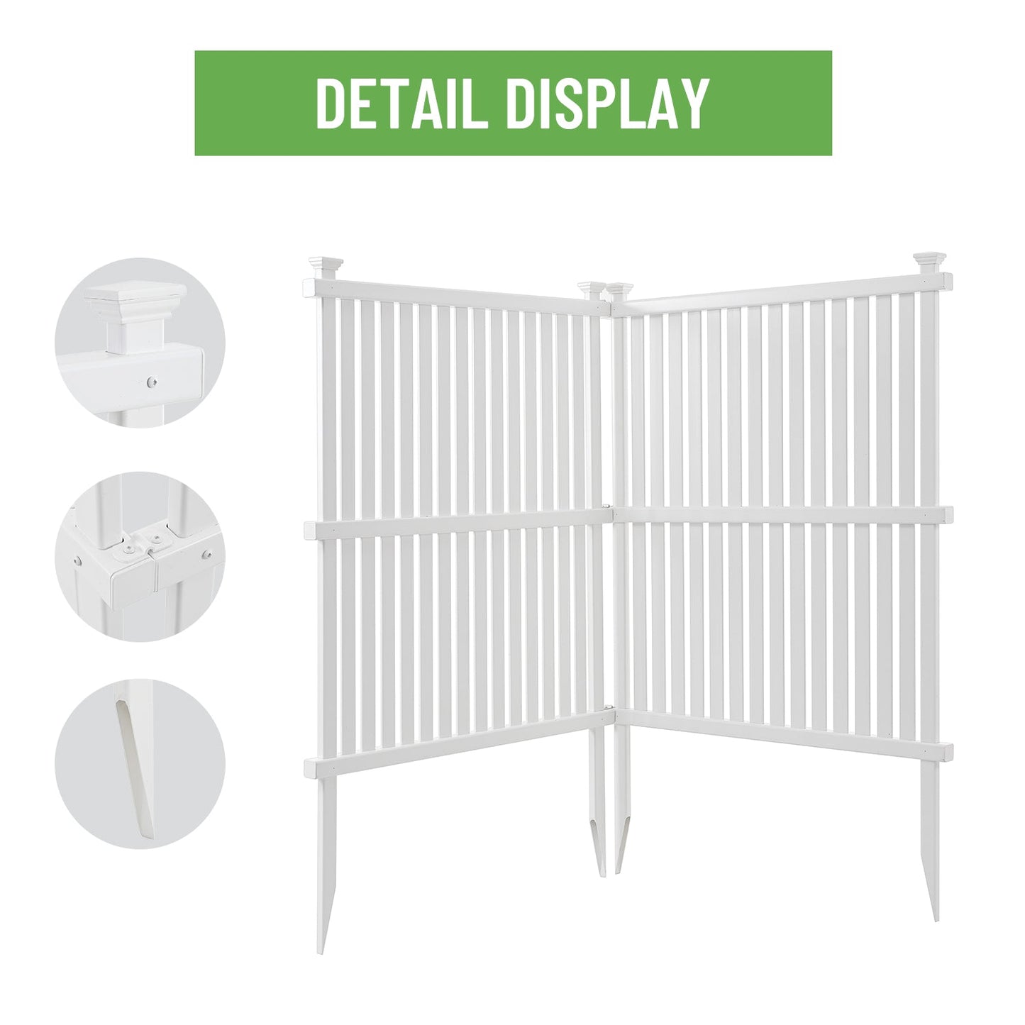 Privacy Screen Panels Kit Air Conditioner Trash Can Enclosure Vinyl white color - Korvel