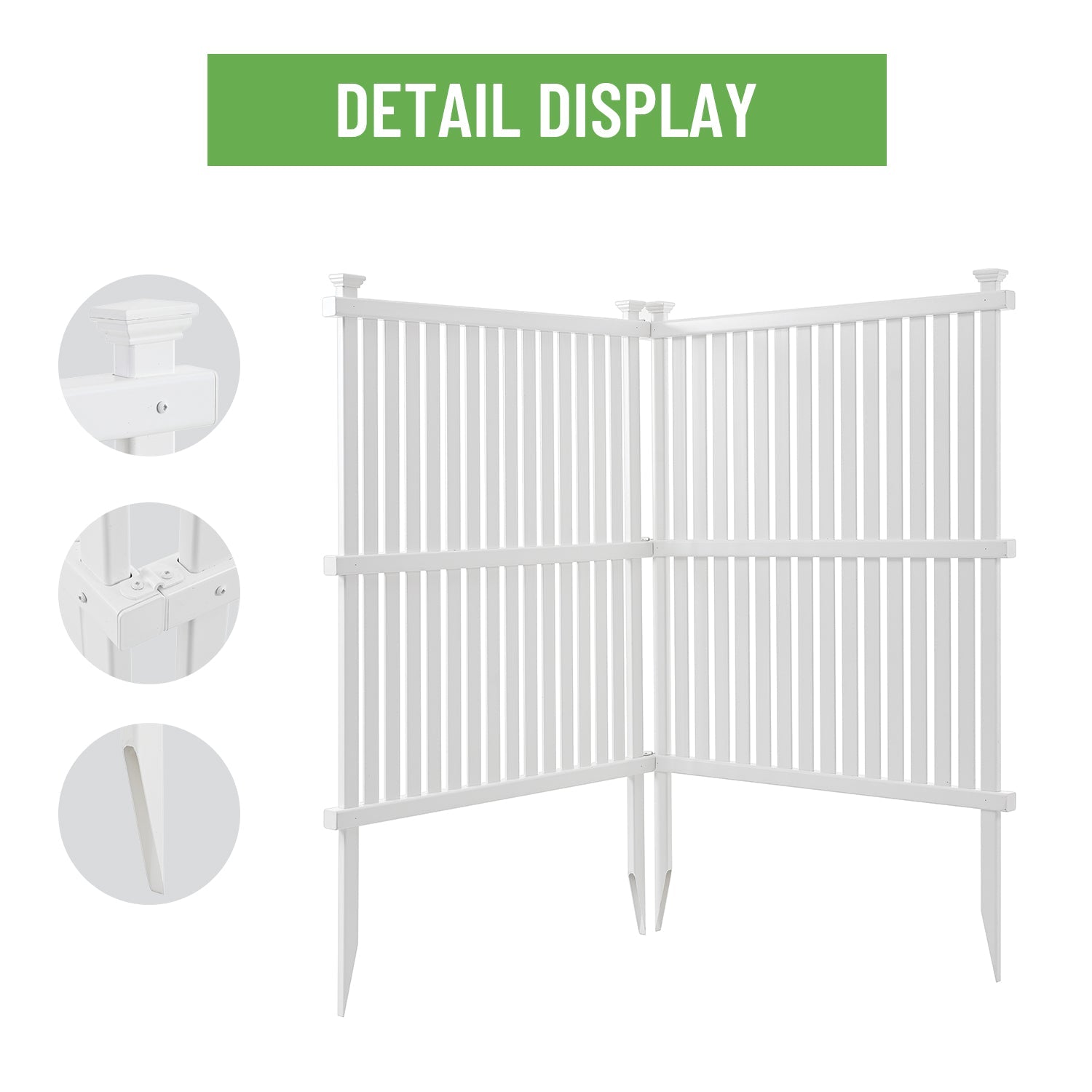 Privacy Screen Panels Kit Air Conditioner Trash Can Enclosure Vinyl white color - Korvel