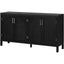 TREXM Large Storage Space Sideboard with Artificial Rattan Door and Metal Handles for Living Room and Entryway (Black) - Korvel