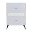 Shoe Cabinet , Shoe storage shelves, metal leg, White - Korvel