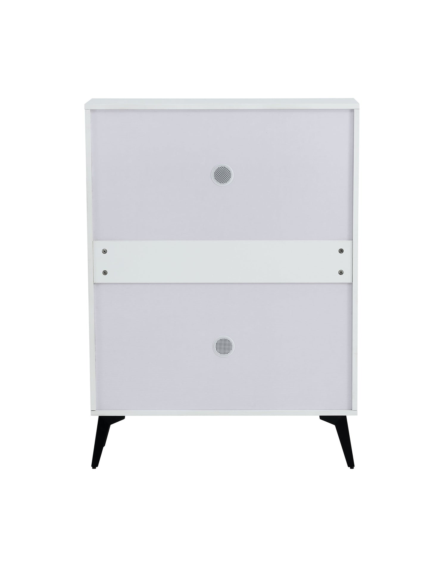 Shoe Cabinet , Shoe storage shelves, metal leg, White - Korvel