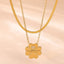 2 Piece 18K Gold-Plated Inlaid Zircon Lucky Clover Necklace - Korvel