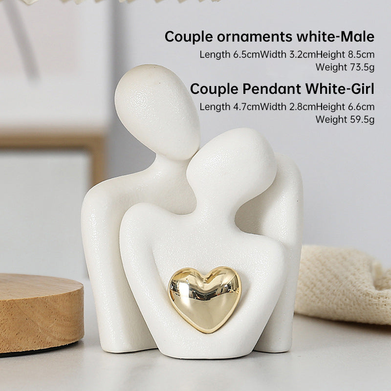 Creative couple figure decoration Newlywed home decoration Lover sculpture decoration figure desktop living room bookshelf decor - Korvel