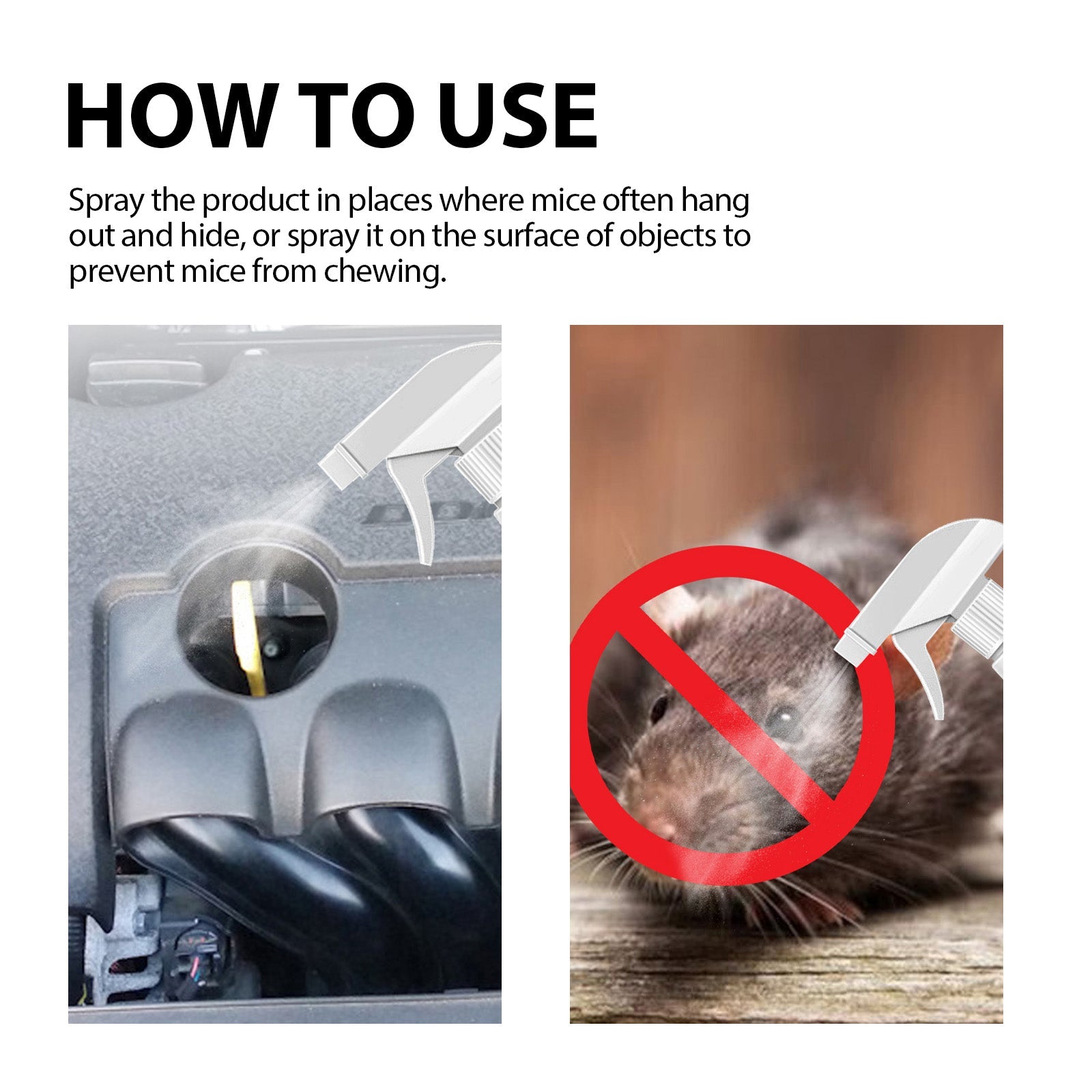 Mouse Repellent Spray, Household Gardening Rat-Repellent Rat-Repellent Solution Cockroach Repellent Mosquito Repellent Spray - Korvel