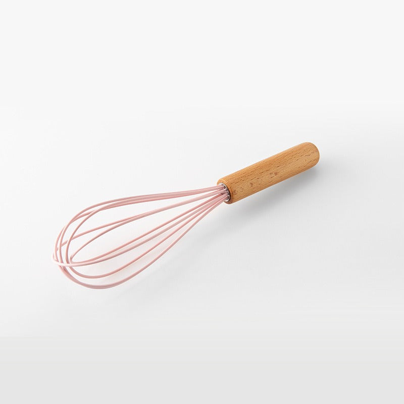 Juego de utensilios de cocina de 11 piezas con mango de madera - Rosa
