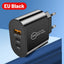 USB+2PD Type-C Mobile Phone Charger Multi Port Travel Charging Head - Korvel