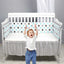 Print Baby Bed Bumper Double-faced Detachable Newborn Crib Around Cot Protector Kids Room Decor - Korvel