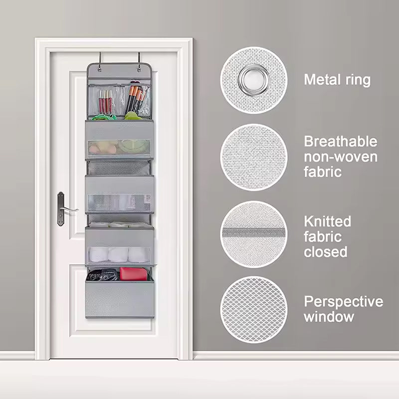 5-Shelf Hanging Storage Organizer with Anti-Tilt Design
