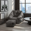 Beanbag chair with filler, beanbag sofa with tufted soft filler with memory foam, black - Korvel