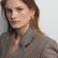 18K Gold-Plated Stainless Steel Ribbed Earrings - Korvel