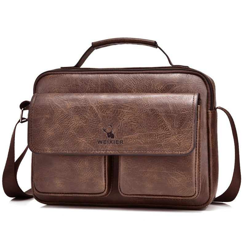 Men's Business Satchel Single Shoulder Bag Cross Body Large Capacity Single Shoulder Leisure Bag Messenger Bag - Korvel