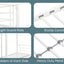 Twin metal bunk beds, metal structure bed frame with safety guardrails and 2 ladders, convertible bunk beds, white - Korvel