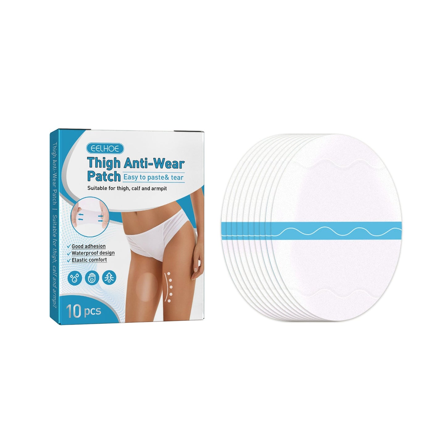 Thigh Anti-Wear Pads, Anti-Friction Invisible Thigh High Elastic Leg Protector Knee Calf Casual Pads - Korvel