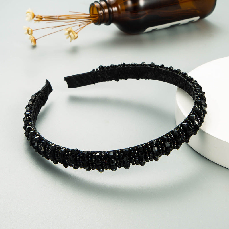 Washing Face Hair Band Thin Edge Handmade String Crystal Headband Fashion Hair Accessories Simple Hair Band - Korvel