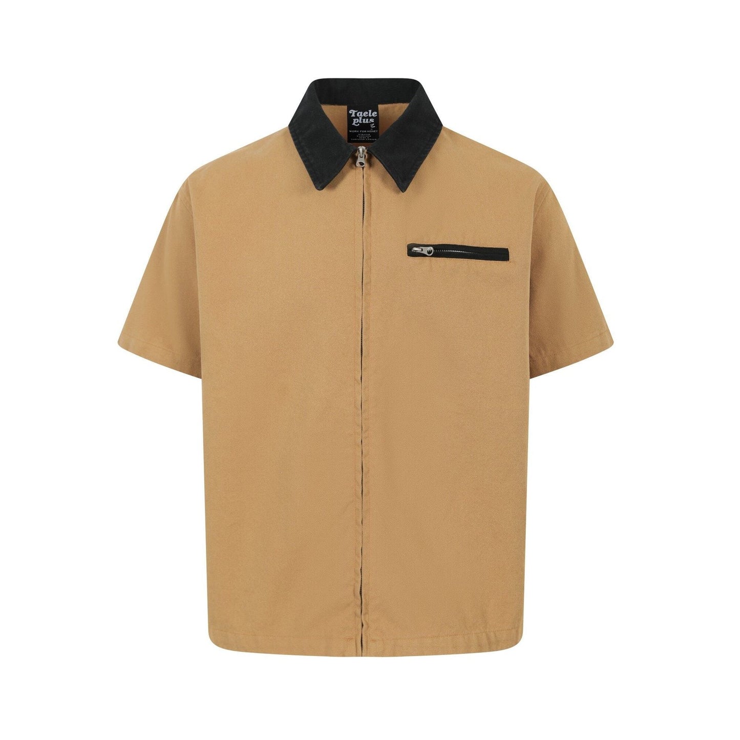 Men's Casual Short Sleeved Shirt with Contrasting Collar