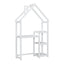 House-shaped Wooden writing Desk,Kids study Table,Bookshelf & Toy Storage,White - Korvel