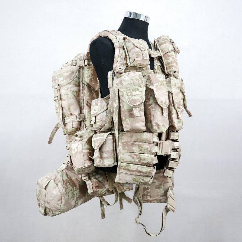 Cold War direct-purchased Russian military-issued 3rd-gen 6sh117 desert KSOR digital camo tactical vest - Korvel