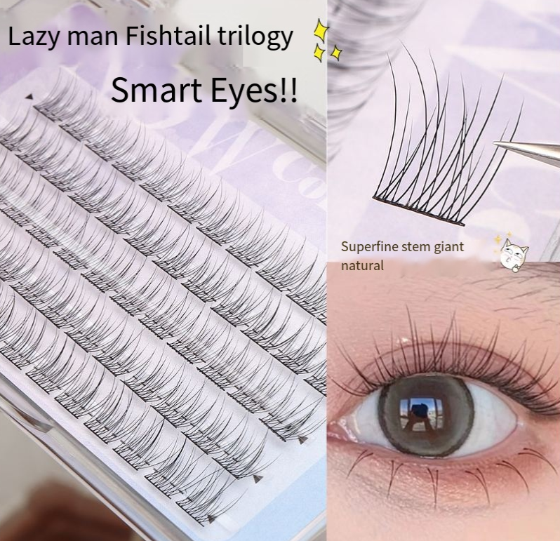 Lazy Fish Tail False Eyelashes Trilogy Natural Simulation Thick Single Cluster Lazy Series Deviruchi Eyelashes - Korvel