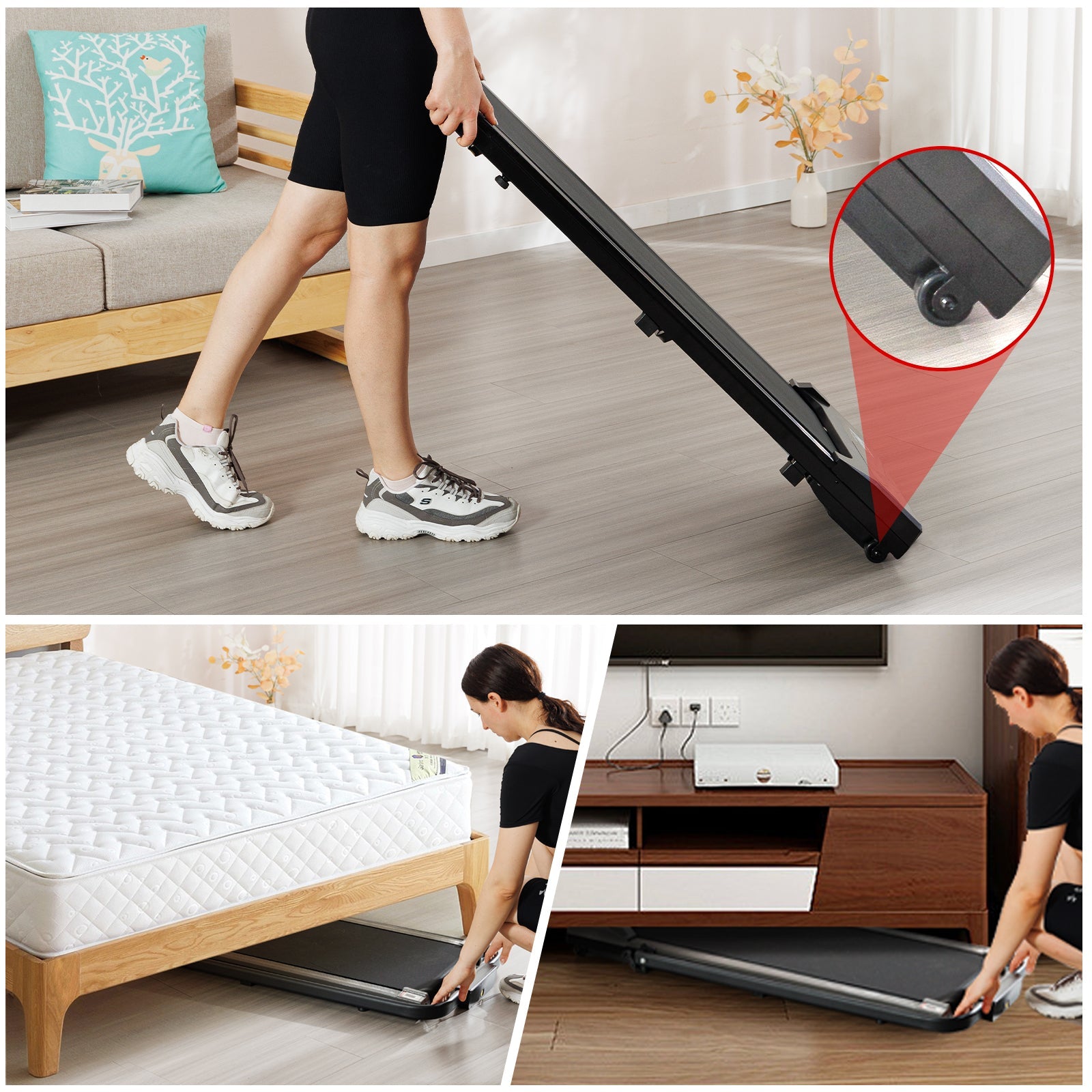 Flatbed walker with armrests black - Korvel