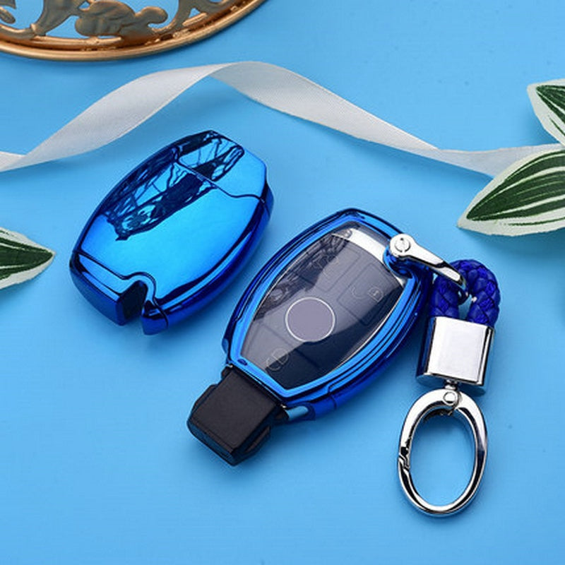 Hight quality PC+TPU key case cover Key case protective shell holder for Mercedes benz A B R G Class GLK GLA w204 W251 W463 W176 - Korvel