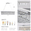 Modern Crystal Chandelier for Dining Room 8-Light White Rectangle Raindrop L39.4'' x W9.8'' x H8.7'(Bulb Not Included) - Korvel