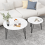 Ensemble de 2 tables basses rondes empilables de 27,56'' - Blanc