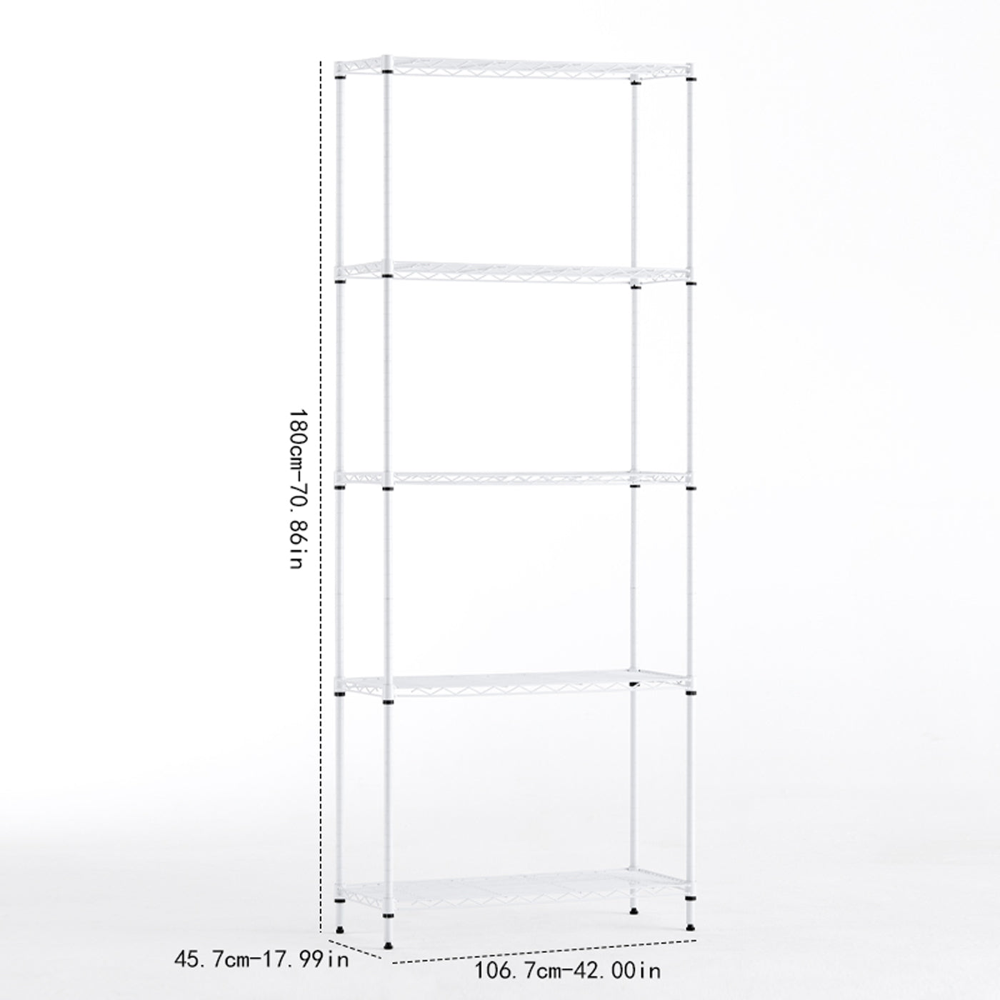 Adjustable Wire Frame Metal Storage Rack - White