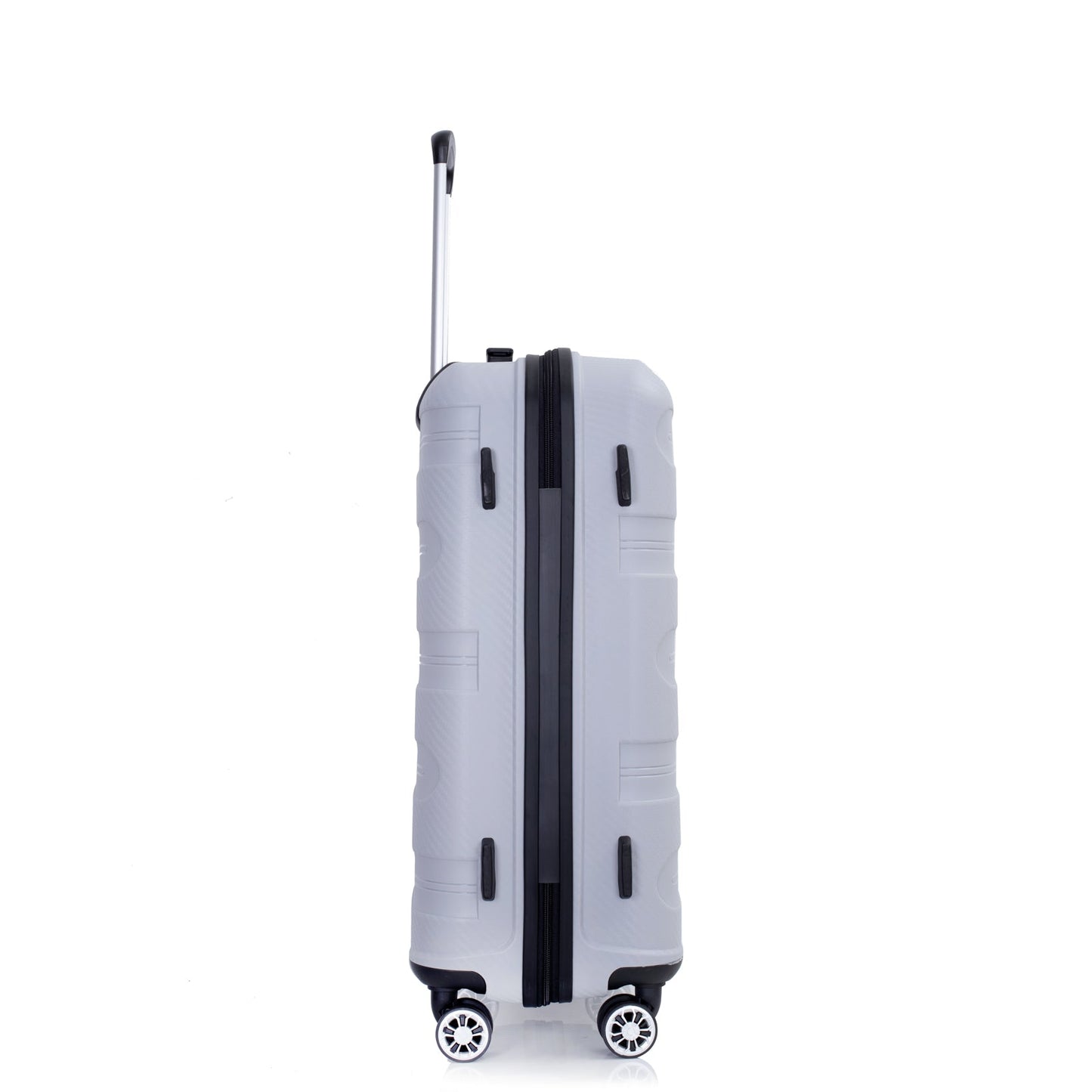 Hardshell Suitcase Spinner Wheels PP Luggage Sets Lightweight Durable Suitcase with TSA Lock,3-Piece Set (20/24/28) ,Silver - Korvel