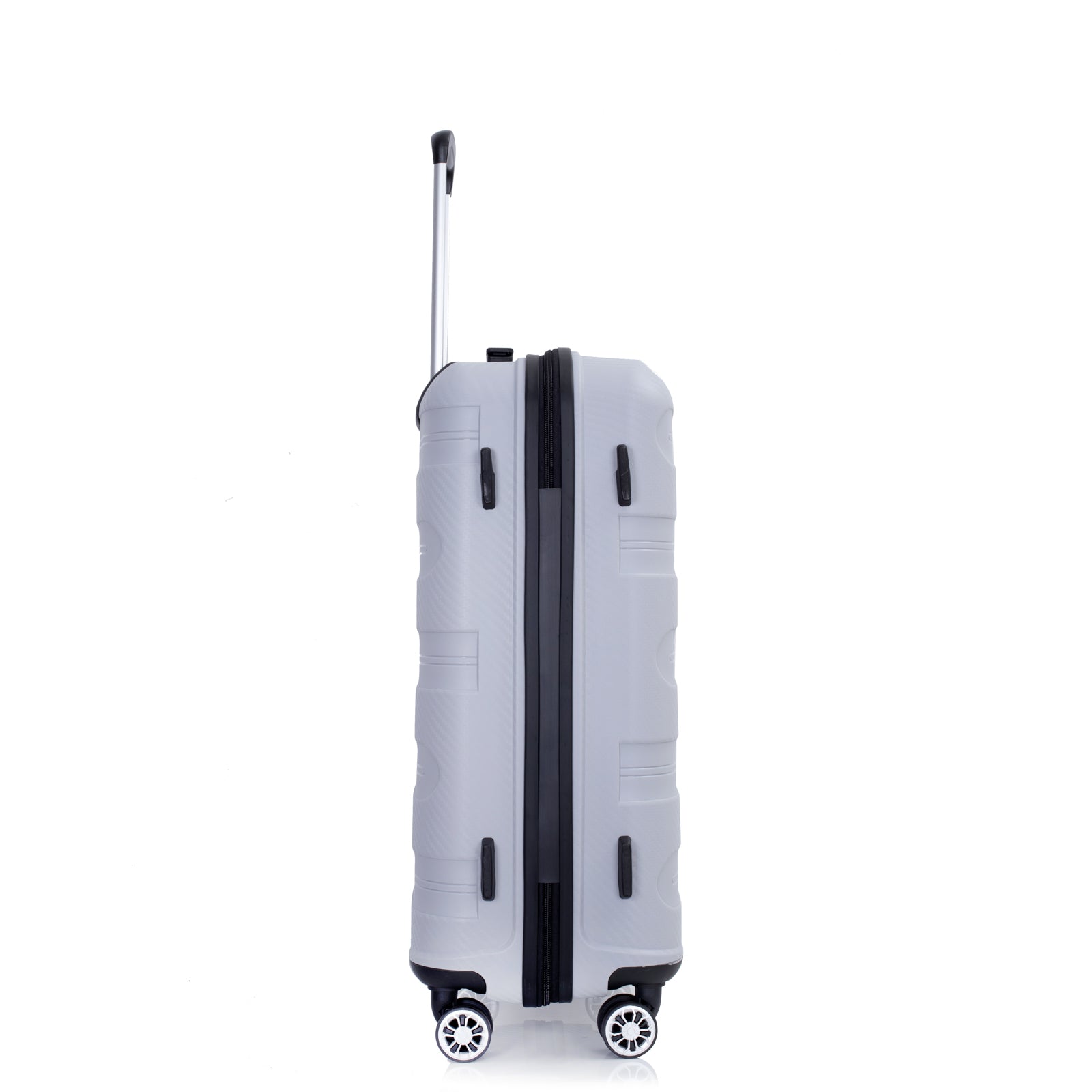 Hardshell Suitcase Spinner Wheels PP Luggage Sets Lightweight Durable Suitcase with TSA Lock,3-Piece Set (20/24/28) ,Silver - Korvel