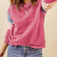 Color Block Round Neck Long Sleeve Sweatshirt - Korvel