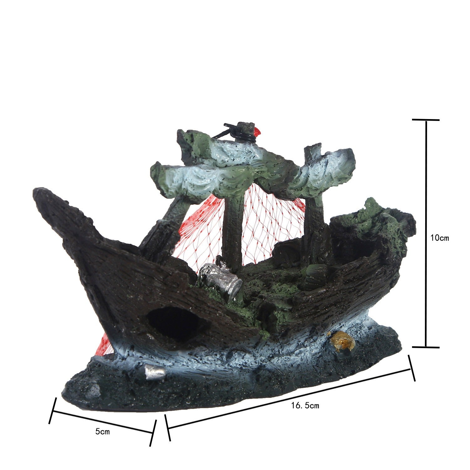 Ship fish tank resin water grass landscape decoration - Korvel