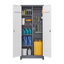 Metal storage cabinets, lockable cleaning tool cabinets, high broom tool organizers, and large storage cabinets in storage store - Korvel