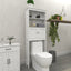 Over The Toilet Rack 2 -Tier Toilet Bathroom Spacesaver Storage Shelf with 2 Doors Wood Storage Organizer Cabinet - Korvel