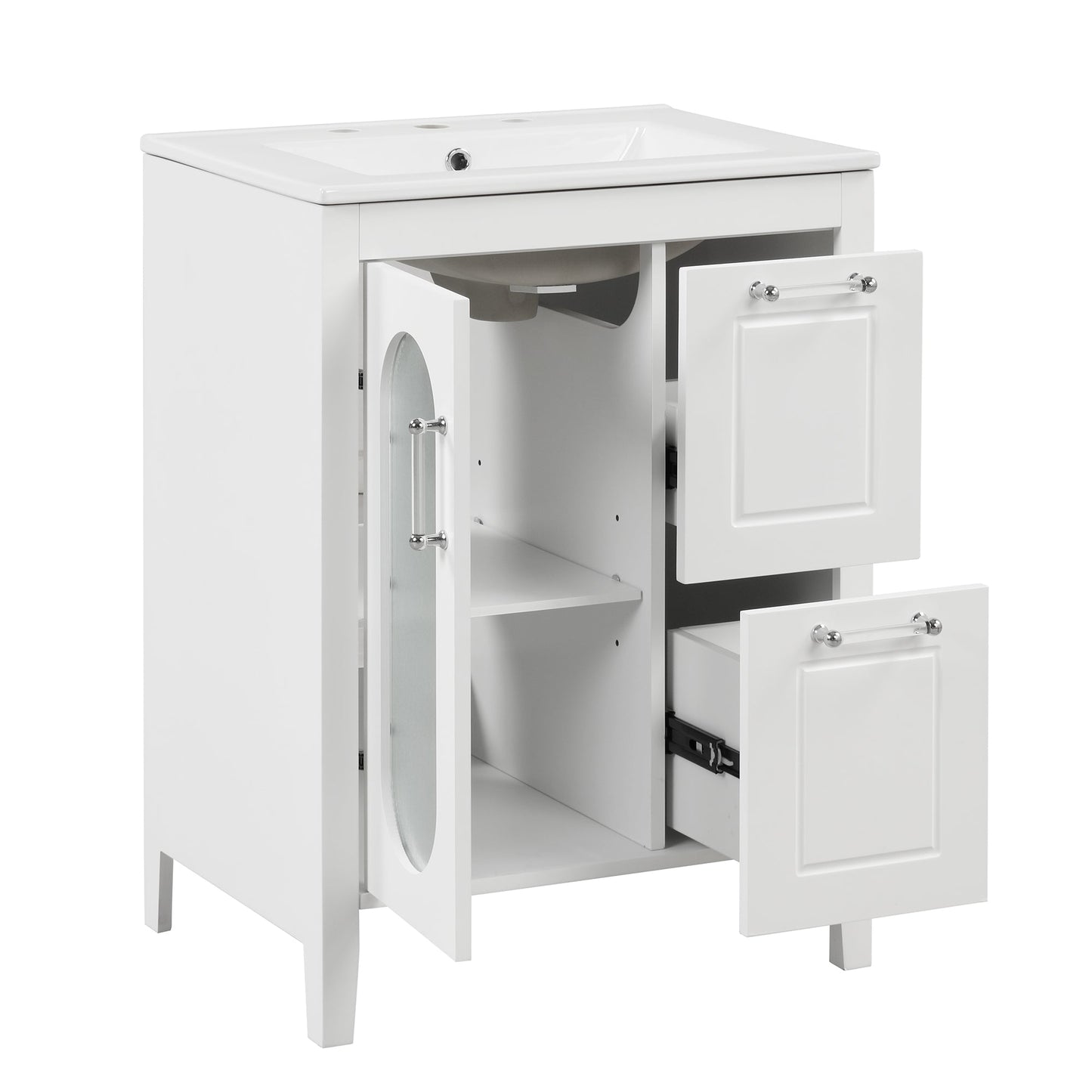 Elegant 24" Bathroom Vanity with Sink and Storage
