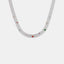 Geometric Colorful Zircon Necklace Titanium Steel PVD Plated Non Fading Jewelry - Korvel