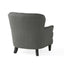 Modern grey fabric club chair and Ottoman set, stylish cushioned armchair, paired with Ottoman style - Korvel