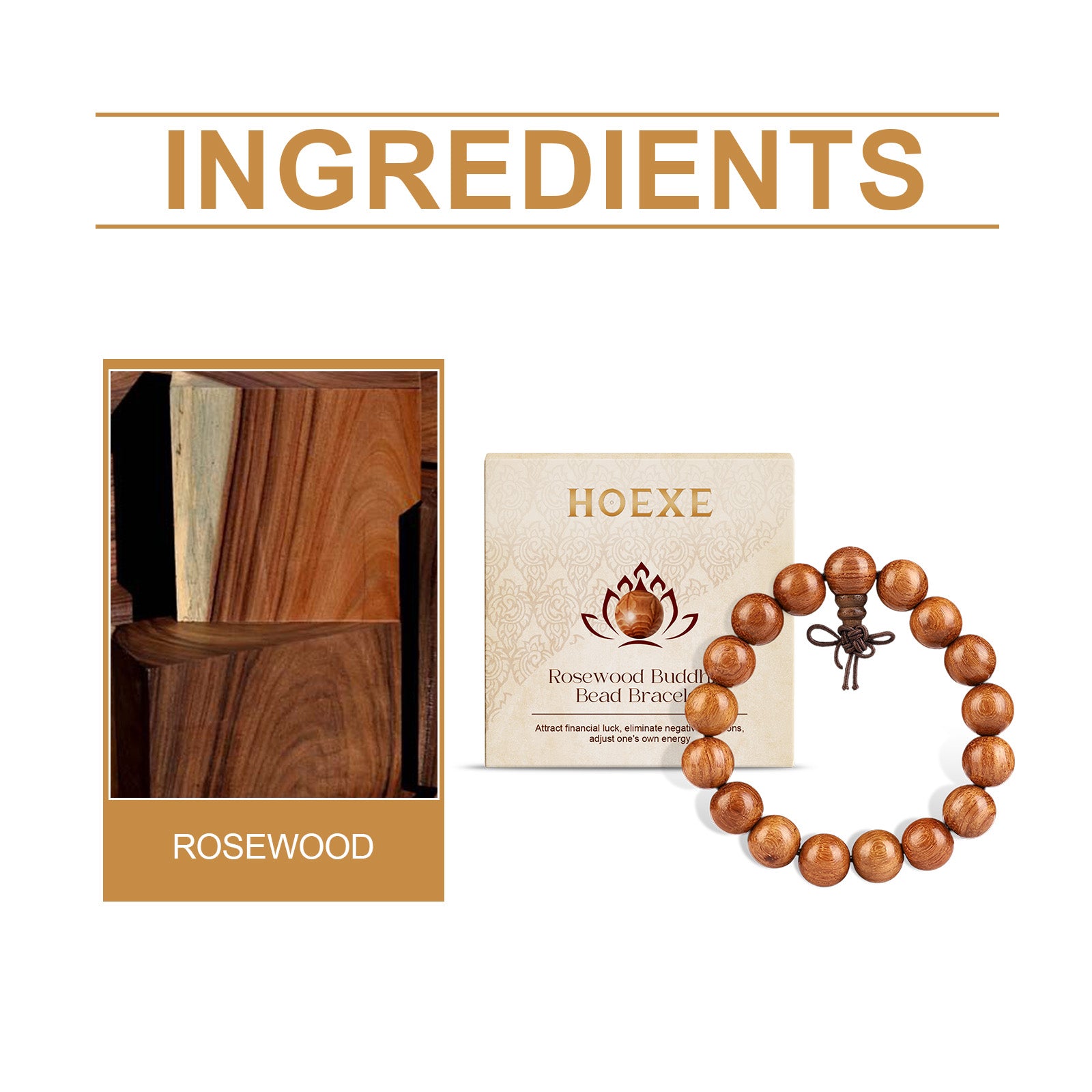 Rosewood Buddha Bead Bracelet Daily Simple Fashion Design Bracelet Personality All-In-One Beaded Bracelet - Korvel