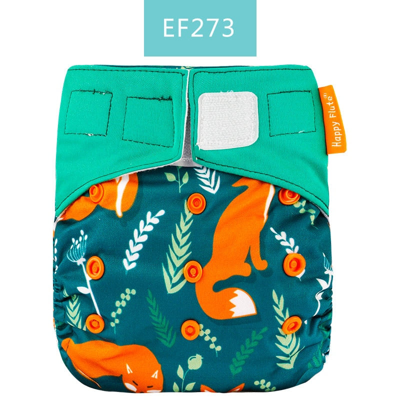 Happy Flute 1 pcs heavy wetter night AIO AI2 baby cloth diaper nappy one size fit all - Korvel