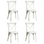 4-Pack Resin X-Back Chair, Mid Century Chair Modern Farmhouse Cross Back Chair for Kitchen ,Lime Wash - Korvel