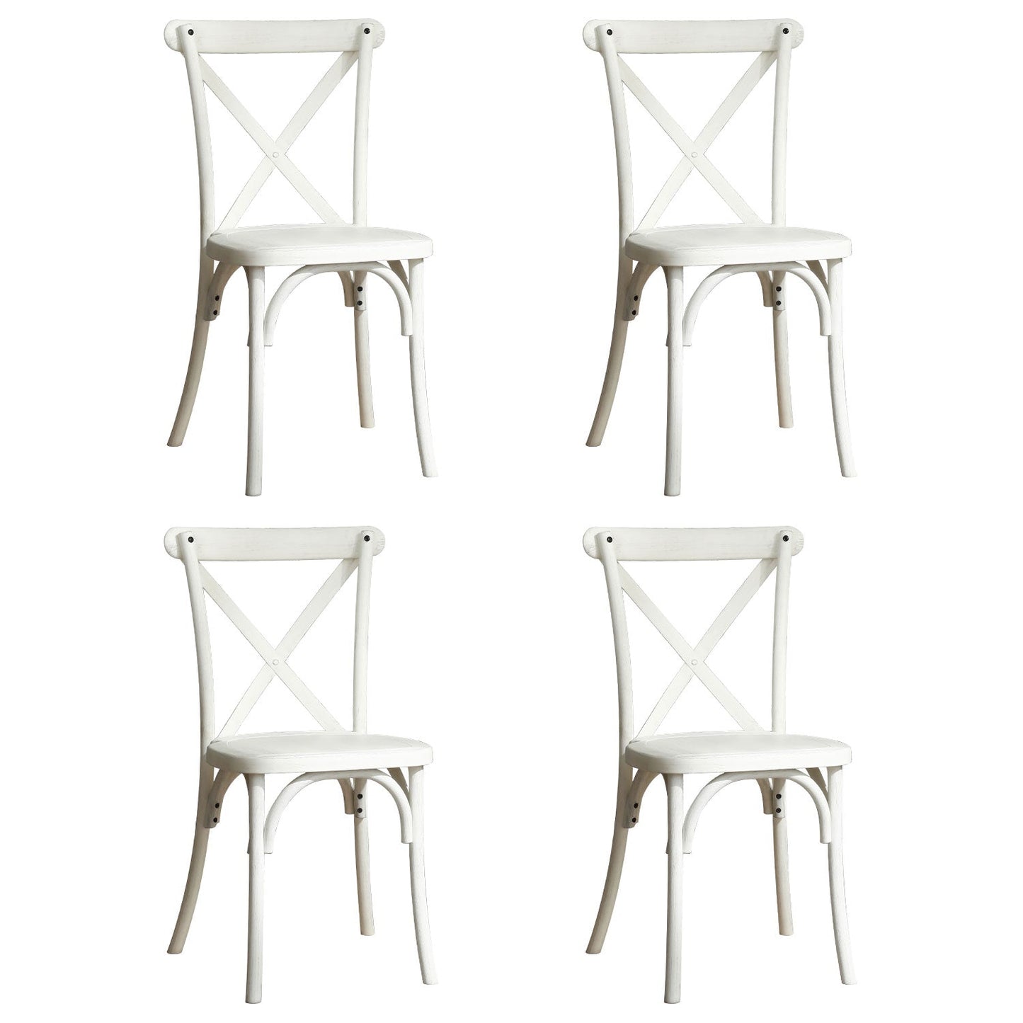 4-Pack Resin X-Back Chair, Mid Century Chair Modern Farmhouse Cross Back Chair for Kitchen ,Lime Wash - Korvel