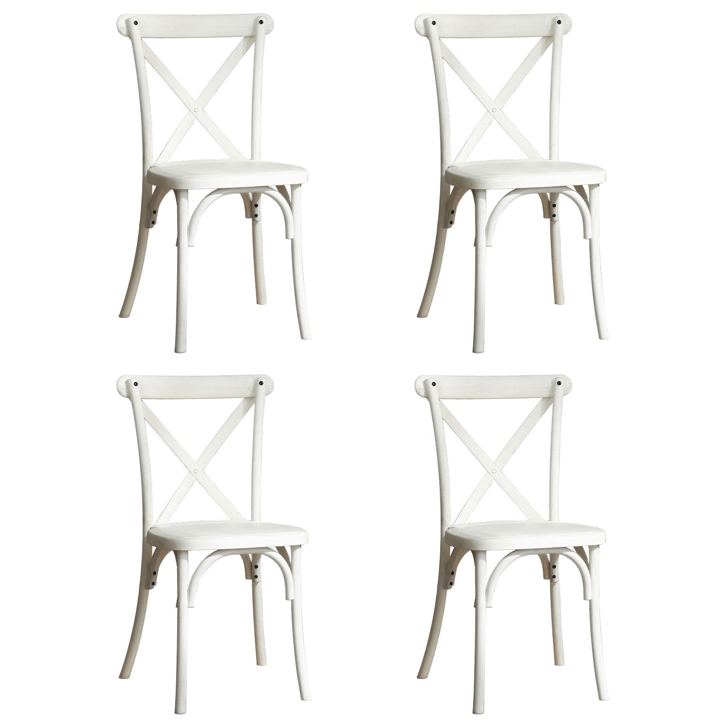 4-Pack Resin X-Back Chair, Mid Century Chair Modern Farmhouse Cross Back Chair for Kitchen ,Lime Wash - Korvel