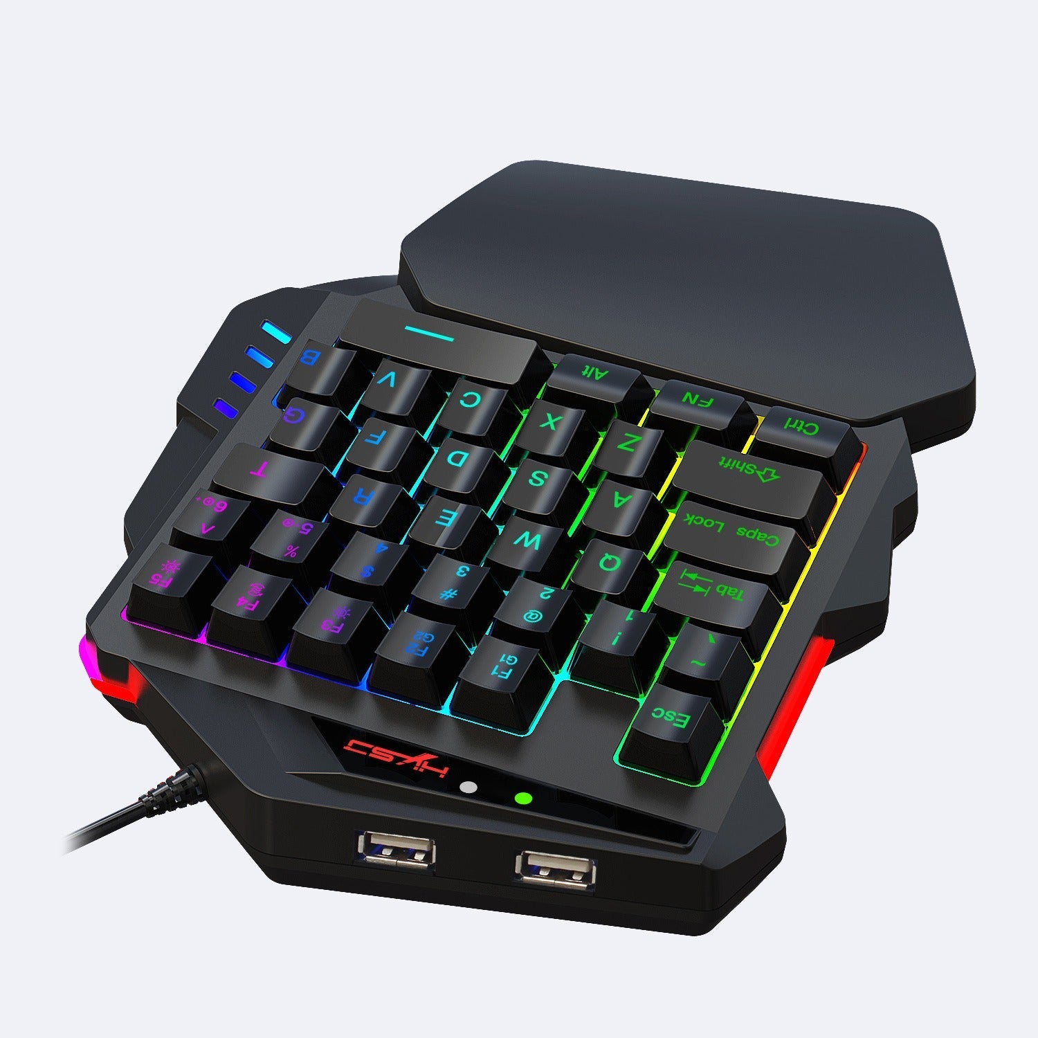 V500 gaming one handed keyboard RGB illuminated keyboard built-in converter supports PS3 and PS4 gaming consoles - Korvel