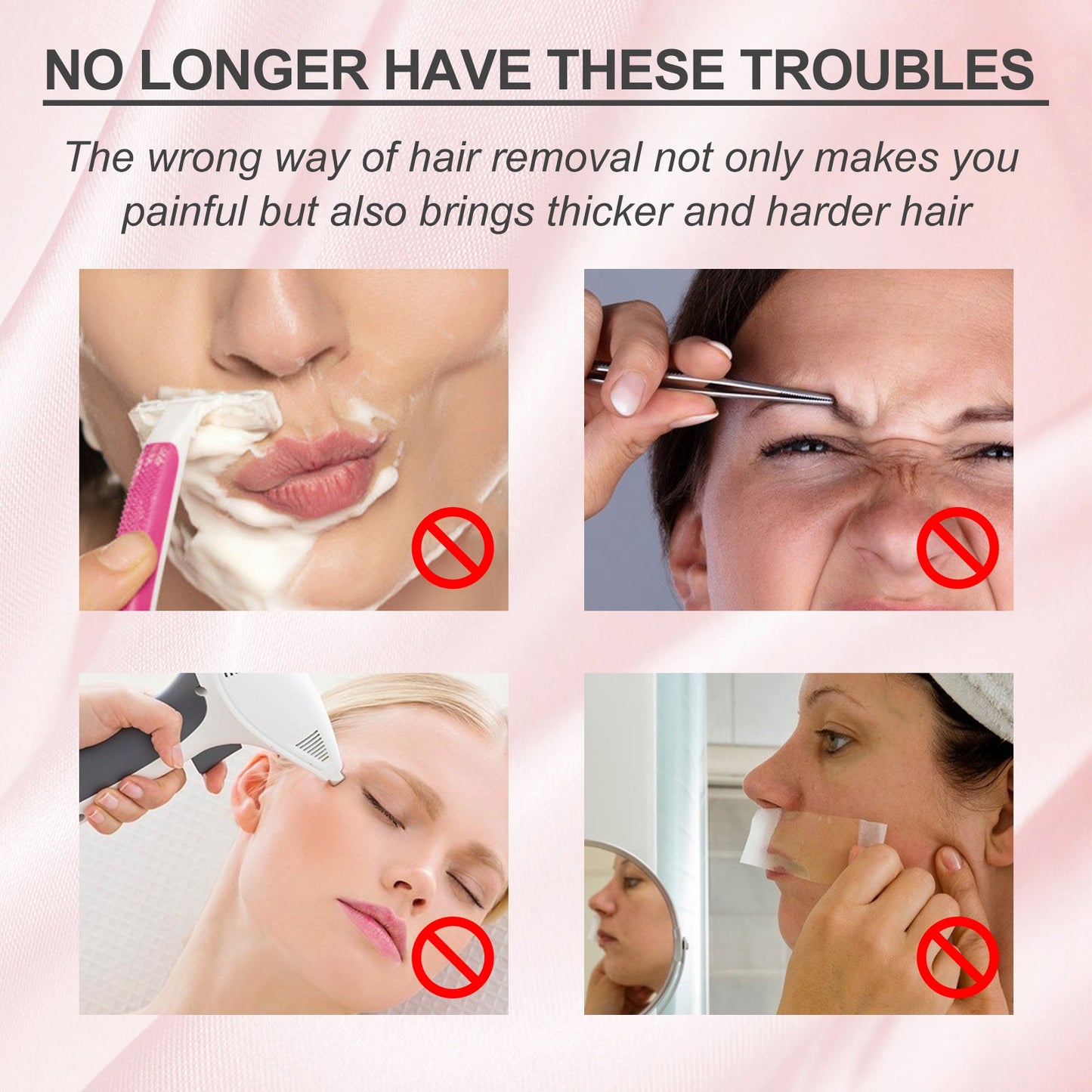 Ouhoe Peach Hair Removal Cream Gentle Non-Irritant Cleaning Ladies Facial Lip Hair Quick Hair Removal Cream - Korvel