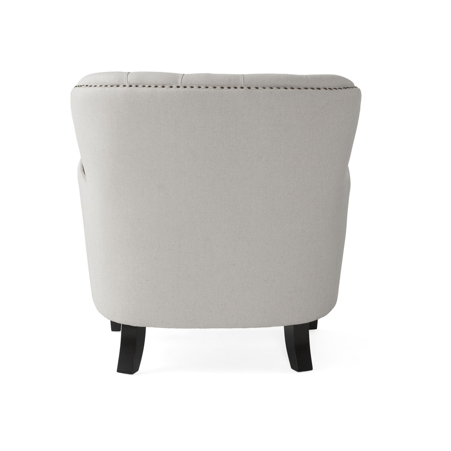 Modern light grey fabric club chair and Ottoman set, stylish cushioned armchair, paired with Ottoman style - Korvel