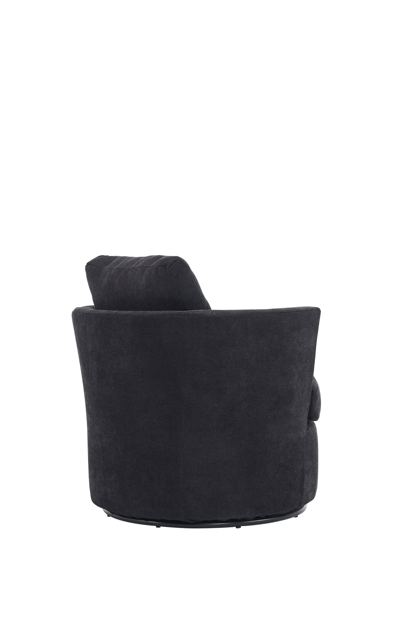 Rotating bucket chair living room comfortable circular sofa chair 360 degree rotating bucket chair armchair (black) - Korvel