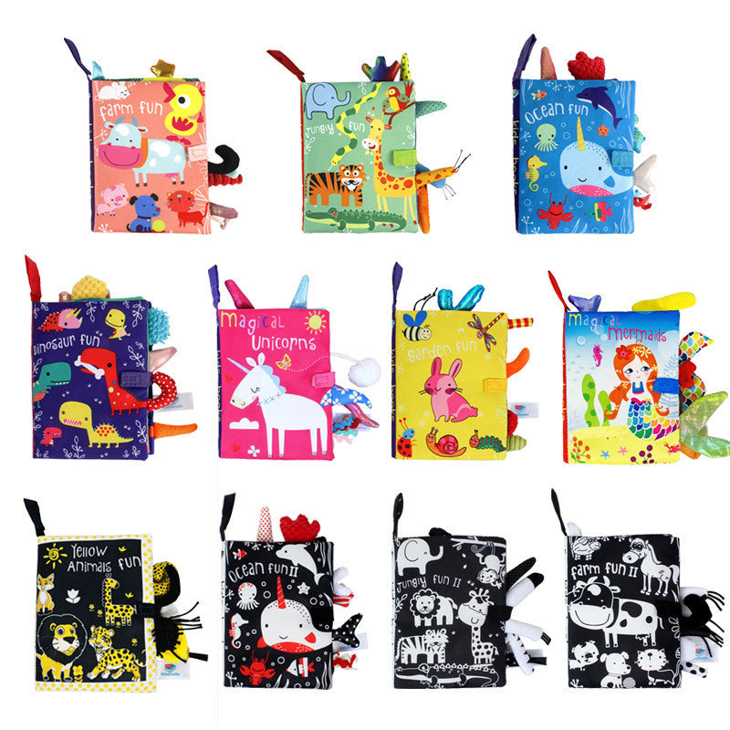 Baby toys three-dimensional cloth books that cannot be torn apart washable children's enlightenment baby ringing paper books - Korvel