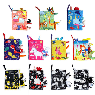 Baby toys three-dimensional cloth books that cannot be torn apart washable children's enlightenment baby ringing paper books - Korvel