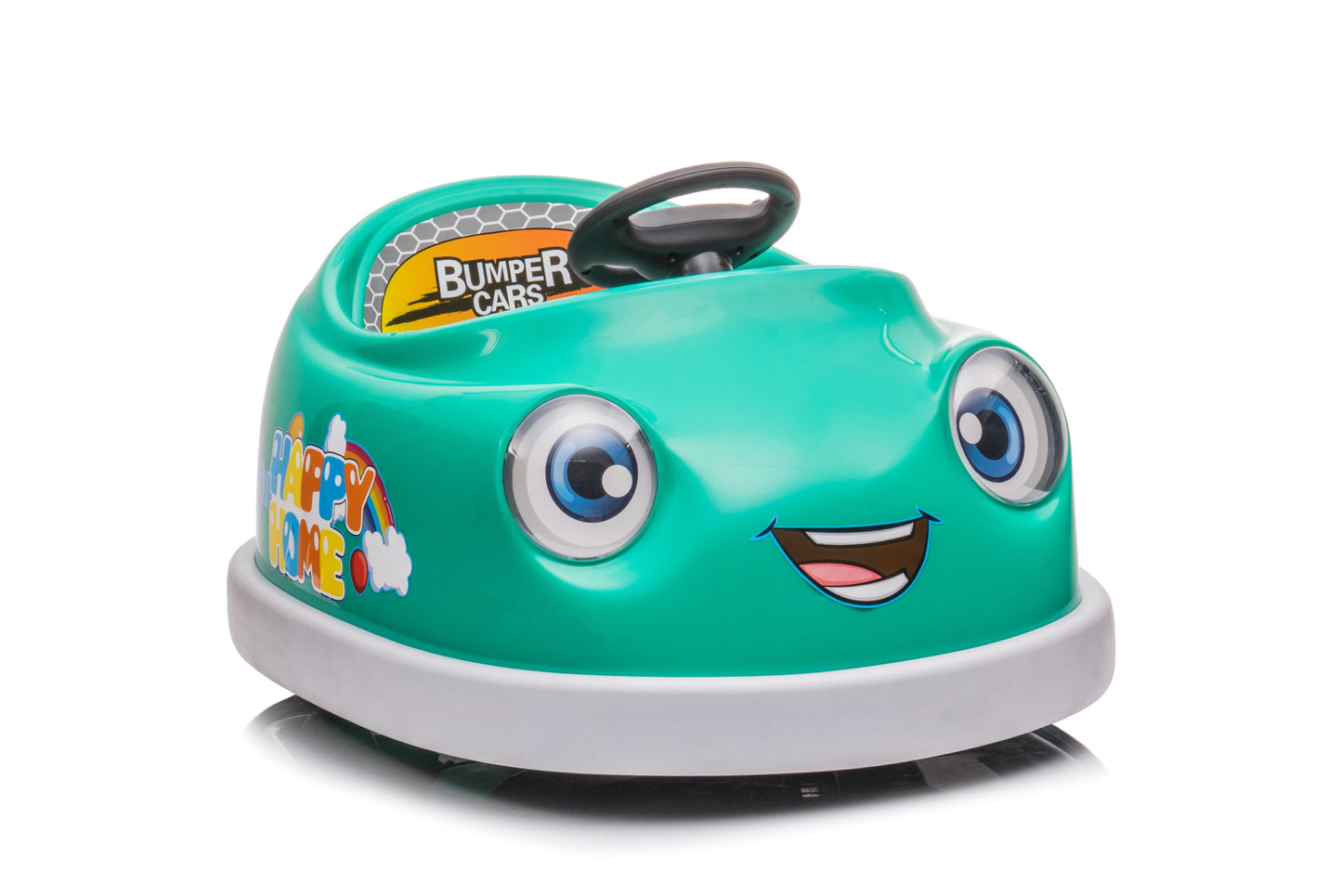 Bumper Car for Kids, 12v Dual Drive 1-6 Years Old Children's Electric Car with Pushrod Dinner Plate  Music Rocking Horse - Korvel
