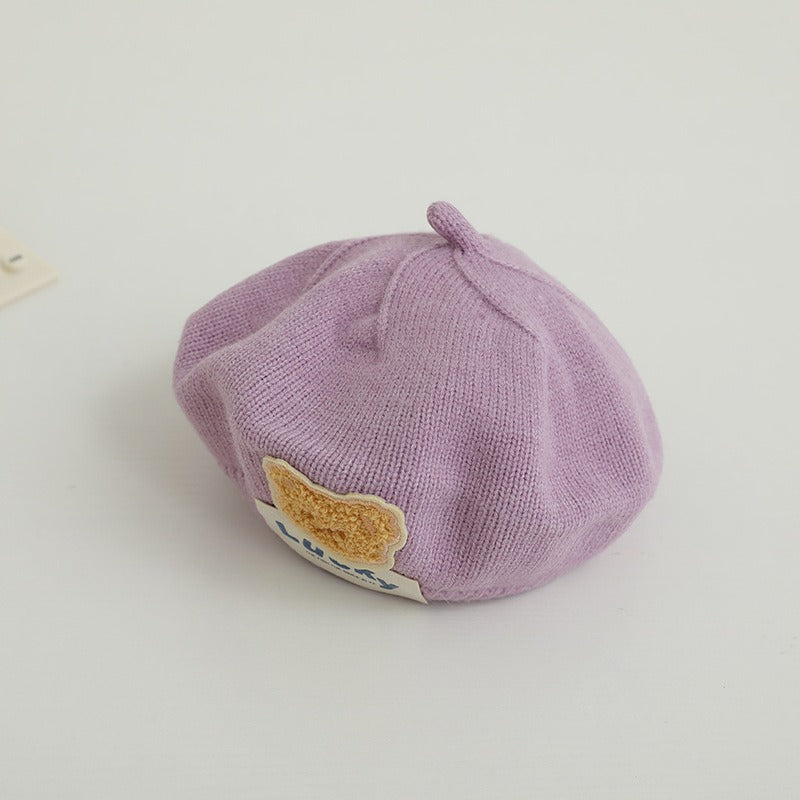 Gorro Beret de Oso Lindos para Bebés - Estilo Coreano de Pana