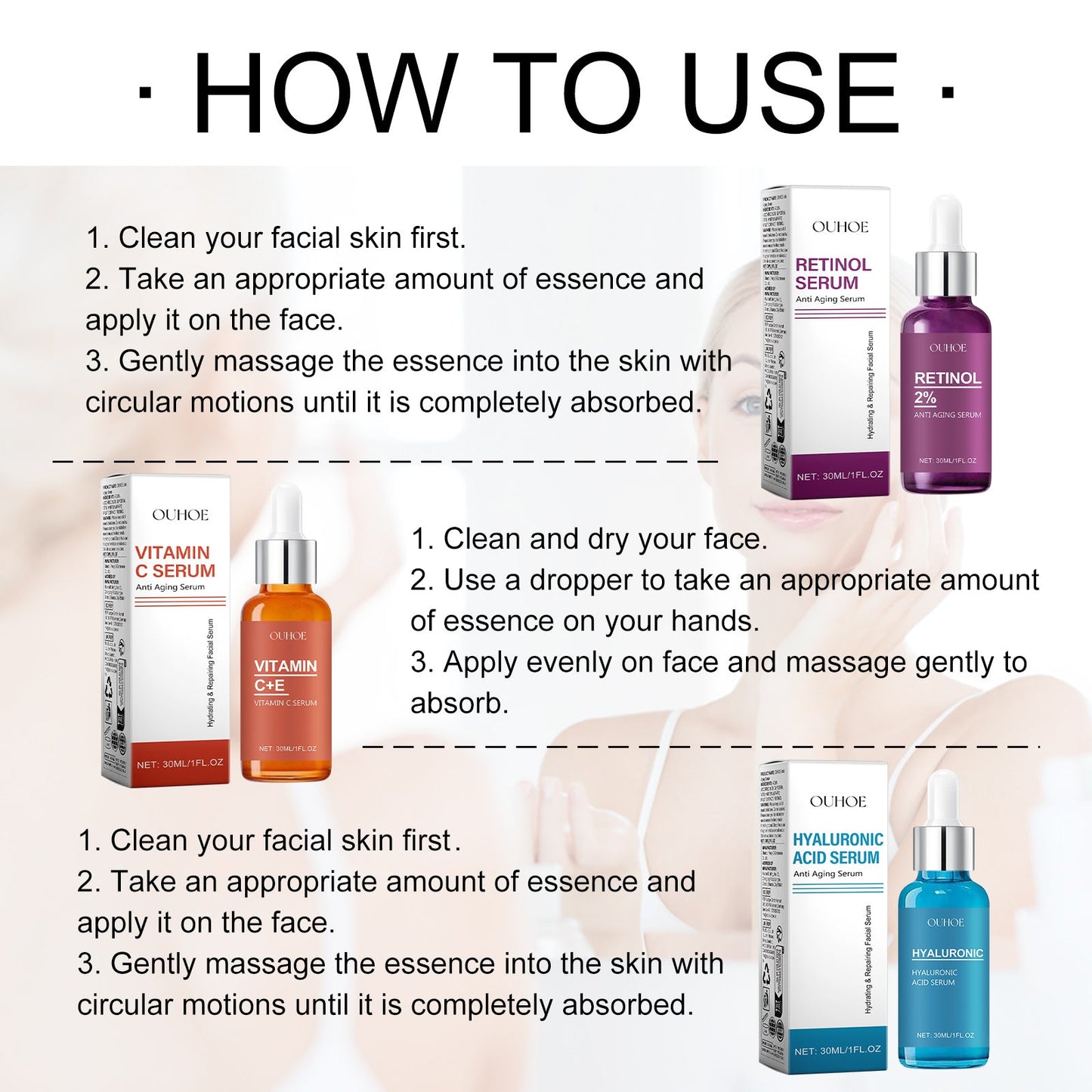 Vitamin C Serum, Moist Tender Firming Skin Fade Out Fine Lines Anti-Wrinkle Skin Cream - Korvel